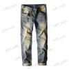 Dżinsy męskie dżinsy Big M z prostym rękawem złamane otwory Slim Fit Water Myanie Trend Ins Long Pants Modna moda T230327