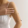 Bangle PuRui Trendy Mix Color Irregular Broken Stone Pendant Bracciale da braccio superiore per gioielli da donna Catena in metallo Regali per feste aperte