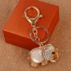 Keychains Charm Key Chain Cute Rhinestone Alloy Elephant Ring Holder Keychain Pendant Wholesale AZL670