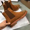 Botas 2022 Famosas Marcas de Inverno Masculinas Tornozelo Melon Strass Spikes Bota Bota de Borracha de Pele de Bezerro Lug Solado Homem Sapato Elegante Festa de Casamento