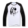 Camisetas masculinas Camisa de guitarra de anjo legal Música engraçada de manga longa Men de manga longa Raglan T-shirt modal modal o pescoço Tees Top