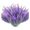 Flores decorativas 1 manojo de lavanda Provenza plantas artificiales de plástico decoración de boda mesa hogar Deocr