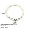 Charmarmband Bijoux elefant armband Vit naturstenarmband för kvinnor Pulseiras Femininas Boho smyckespresent