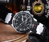 Armbandsur för män 2023 Nya herrklockor Alla Dial Work Quartz Watch Top Luxury Brand Chronograph Clock Rubber Belt Men Fashion Ulys Men's Accessories