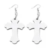 Sublimation Blanks Blank Cross Earrings Sublimatable Mdf White Heat Transfer Wire Hooks Earring For Jewelry Making Dhfco