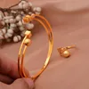 Bangle Ethiopian Cuff Gold Color Bead Bangles For Women Wedding Bridal Bracelets Jewelry Middle East African Bride Gifts