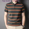 Polos masculinos 2023 Brand Spring Summer Summer High Quality Business Casual Casual Manga Polo Men Slim Algodão macia Cloth Clothing Tamanho M-3xl 4xl