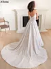 Mangas de lanterna removível Uma linha Vestidos de noiva Plus Tamanho Sweetheart Sexy lombalada Boho Country Bridal Vestio