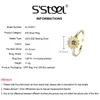 Rings Rings S'Steel Flower Design for Women 925 Silver Zircon Open Gold Resistable Rings Gumus Yuzuk Anelli Boho المجوهرات الراقية