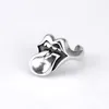 A37 S925 Sterling Silver Ring Fashion Retro Personlighet Cross Flower Tongue Letter Mångsidig punkstil smycken gåva för älskare