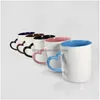 Blancs de sublimation lave-vaisselle tasses à café en céramique blanche 11 oz blanc classique tasse à boire tasse avec coeur Han Dhcqt