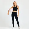 Yoga Outfits Cloud Gym Wear Women Women 2 pezzi Abbigliamento fitness Yoga Esercizio di abbigliamento sportivo Le leggings ad alta vita Racerback Crop Top Allenamento vestiti