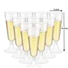 Shatterproof Drinkware Party Wedding Clear Cocktail Stemless Plastic vinglas Guldfälg Plast Champagne Flutes RRA4703