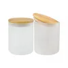 Sublimation Blanks Frosted Glass Candle Jars With Bamboo Lids For Making Candles 7Oz Empty Tins Drop Delive Dhhmg