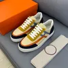 Modeontwerp mannen vertrekken schoenen dikke bodems lopende sneakers Italië klassieke elastische band lage tops kalfslip niet-slip ademende casual tennisschoenen doos eu 38-45