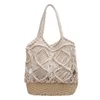 Beach Bags 2023 New Fashion Cotton Hollow Knitted Handbag Casual Sen Shoulder 230327