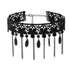 Catene Collana girocollo in pizzo per donna Ragazza Collo nero classico Catena Punk Tattoo Lolita Statement Collar