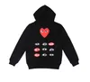 هوديز للرجال Sweatshirts Designer Hoodies Men's Com des Garcons تلعب Swefshirt CDG Red Heart zip Up Hoodie Brand Navy Blue Size XL