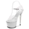 Sandales Model Show Stripper Talons Femmes 2022 Plate-forme Sandales À Talons Hauts Femme Clair Sexy Pole Dance Filles Chaussures Pour Party Club X0015 Z0325