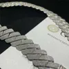 Colar cubano de diamantes de 20 mm 4 fileiras mais pesado Prata esterlina 925 Iced Out Vvs Moissanite Diamante Corrente de elos cubano