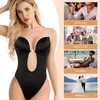 Waist Tummy Shaper Women Full Body Shaper Bra Deep V Backless Plunge Corset Sexy Thong Shapewear Invisible Push Up Underwear Slimming Bodysuit Faja 230327