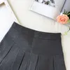 Rokken HOUZHOU Koreaanse Mode Grijze Plooirok Vrouwen Vintage Leuke Hoge Taille Sexy Mini Kawaii Preppy Stijl Zomer Streetwear 230327