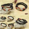 Beaded Lava Stone Yoga Energy Bracelet Antique Gold Sier Hamsa Hand Fashion Jewelry Accessories For Women Men Drop Delivery Dhews