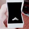 Bague de souhait de princesse en argent sterling véritable pour Pandora Sparkling CZ Diamond Wedding designer Jewelry For Women Girlfriend Gift Bagues de fiançailles avec coffret d'origine