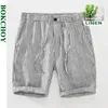 Men's Shorts Summer Spring Men Striped Straight Leg Linen Casual Shorts Elasticated Youth Loose Five-point Pants GA-8179 230327
