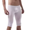 Mutande Intimo uomo Boxer Seta di ghiaccio Pantaloncini boxer a gamba lunga ultrasottili Traspirante Tasca rigonfiante Pantaloni da notte Leggings maschili Pantaloni pigiama