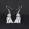 Dangle Earrings Cute CartoonLabradoodle Dog Drop Brincos Big Long For Women Earings Fashion Jewelry Pendientes Bijoux Femme