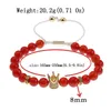 Strand 2Pcs/Set Natural Stone Bead Man Bracelets Pave CZ Small Crown And Ball Bracelet Classic Matte Black Red Jewelry