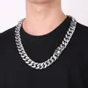 20mm Rétro Hommes Femmes Gourmette Chaîne Cubaine Collier Punk Vintage Hiphop Argent Lourd En Acier Inoxydable Noir Crâne Biker Lien Collier Bijoux