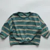 T-shirts Spring Autumn Toddler Baby Girls Boys Striped Long Sleeve T-shirt Children Clothing Japan Korean Style Kids Cotton Pullover 230327