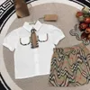 23ss t shirt Skirt suit kid sets designer skirt Round neck Pure cotton Wear a lapel shirt with a patchwork tie shirts Plaid stitching pleated skirt suits kids clothes a1