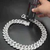 Mode Custom VVS Baguette Moissanite Diamond Hip Hop Rapper Dikke 14 mm 16mm 20mm 925 Zilveren Cuban Link Chain Bracelet Men OEM 10K GOUD