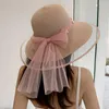 Chapéus largos de abrangência Moda de verão Noble imitação de pérola chapéu de retalhos de pérolas feminina Haedwear praia feminino Hatwide