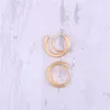 Boucles d'oreilles cerceau Faux Faux Double spirale pour femmes en acier inoxydable plaqué or filature Hreader boucle d'oreille minimaliste bijoux 2023