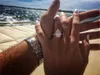 Anillo solitario Anillo de Plata de Ley 925 para mujer sortija de boda de 3 quilates AAAAA cz Z0327