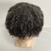 قطعة الشعر البشرية البكر الهندي #1B20 رمادي 6 مم موجة 8x10 Toupee عقدة PU وحدة للرجال