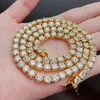 Zuanfa Hip Hop 3mm 4mm 5mm Iced Diamond Necklace/Armband Bling Moissanite Tennis Chain