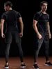 DIY T-shirt 2023 Kompresja T Shirt Men Summer Sportswear Bieganie T-shirt Elastic Szybkie suche sport