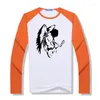 Magliette da uomo Cool Angel Guitar Shirt Uomo Musica Divertente Manica lunga da uomo T-shirt raglan Modale O Collo Tees Top