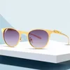 Luxe designer mode zonnebril 20% korting op kop vol ronde katten oogglazen metaal optische frame