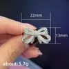 Bandringen Huitan Bling Bow Rings For Women Luxury Silver Color Fashion Finger Accessories Party Anniversary Gift Romantische vrouwelijke sieraden G230327