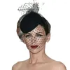 Headpieces Church Bridal Wedding Hair Black Red Pin Formal Hat Party Birdcage Kentucky Derby For Women