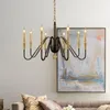 Lampes suspendues Lustre en cuivre Art Post-moderne Salon Salle à manger Chambre Couleur Bougie