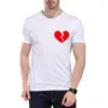 Men's T Shirts Love Print T-shirt Heartbeat Men Cute Tee High Quality Soft Summer Tops Fashion Boy Tshirt E6-3