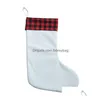 Sublimationsrohlinge Blank Santa Gnome Weihnachtsstrümpfe Weihnachten Hängende Socken für Zuhause Kamin Baum Dekor Drop Lieferung 2 Dh3Xv