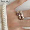 Band Rings Foxanry Minimalist Silver Color Engagement Rings for Women New Trendy Elegant Pink Zircons LOVE Heart Wedding Party Jewelry Gift Z0327